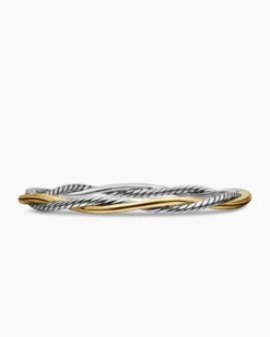 Petite Infinity Bracelet Sterling Silver with 14K Yellow Gold, 4.4mm