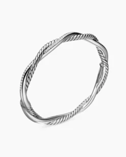 Petite Infinity Bracelet Sterling Silver with Diamonds, 4.4mm