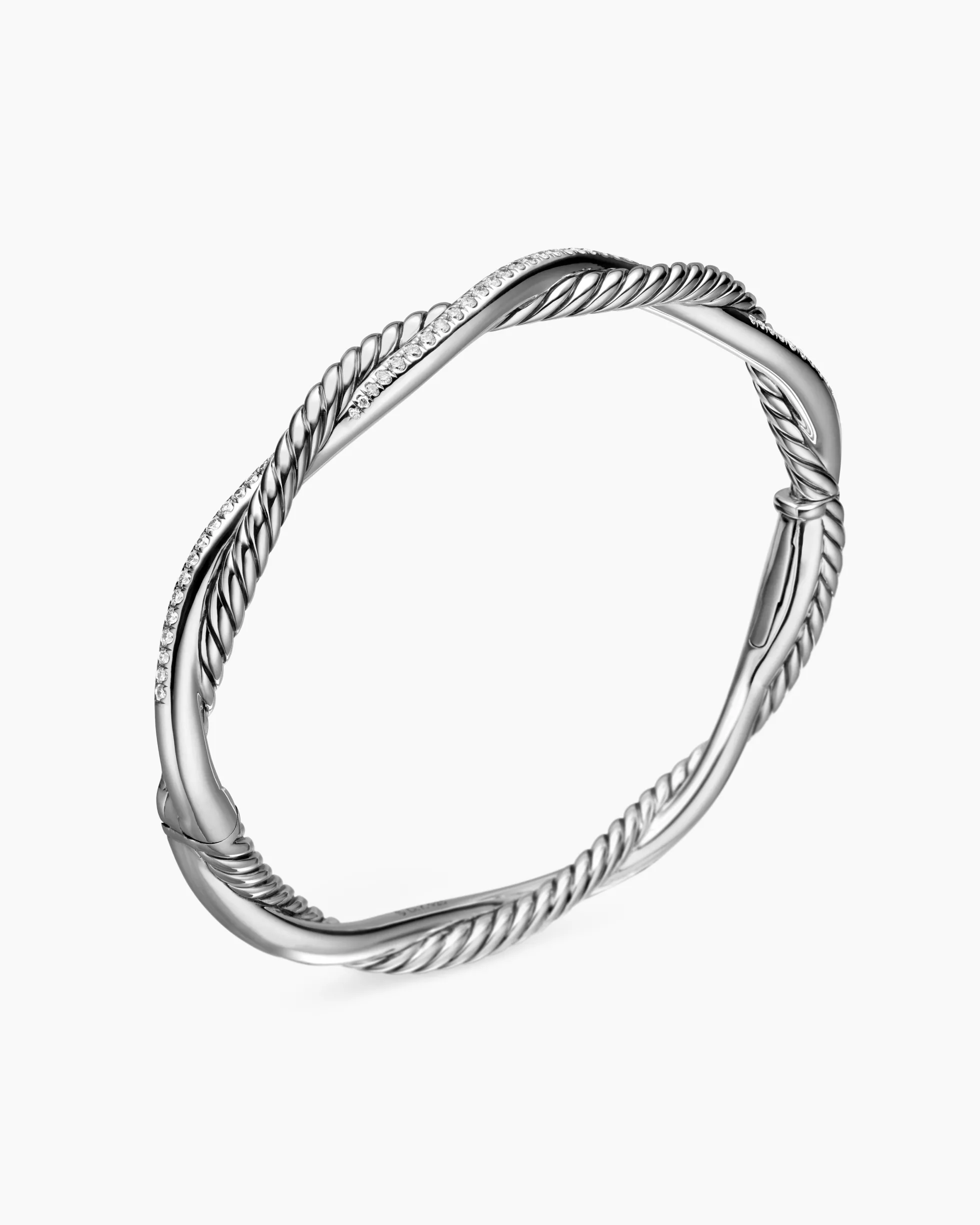 Petite Infinity Bracelet Sterling Silver with Diamonds, 4.4mm