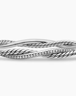 Petite Infinity Bracelet Sterling Silver with Diamonds, 4.4mm