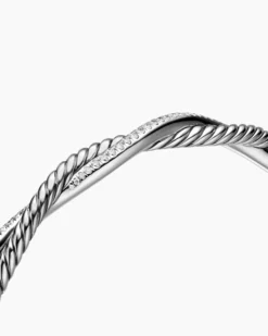 Petite Infinity Bracelet Sterling Silver with Diamonds, 4.4mm