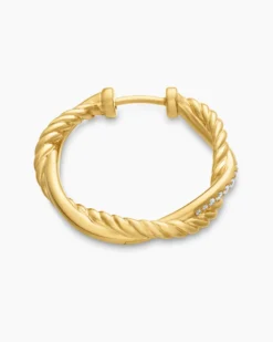Petite Infinity Hoop Earrings 18K Yellow Gold with Diamonds, 17.3mm