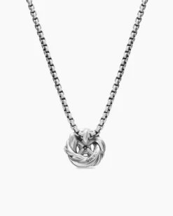 Petite Infinity Pendant Necklace Sterling Silver with Diamonds, 8mm