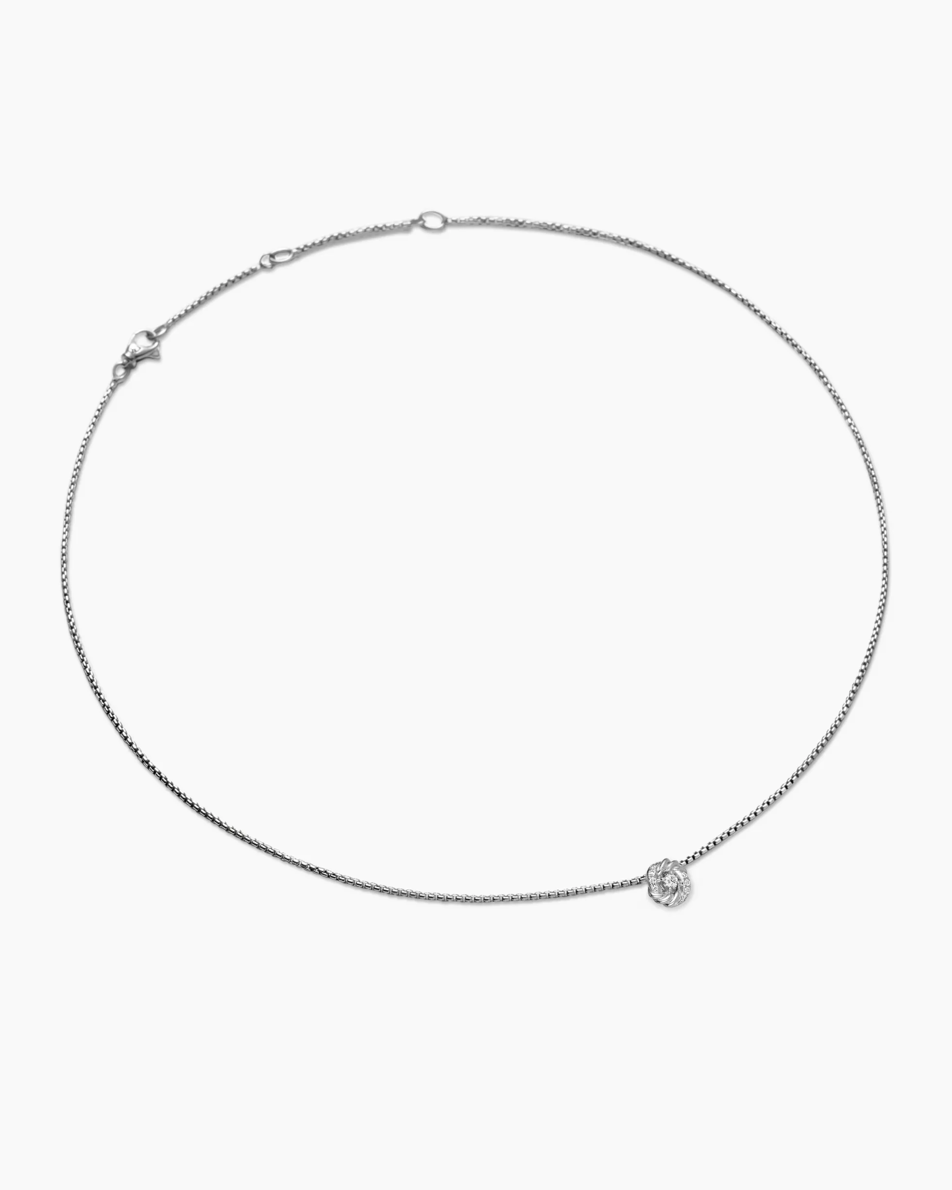 Petite Infinity Pendant Necklace Sterling Silver with Diamonds, 8mm