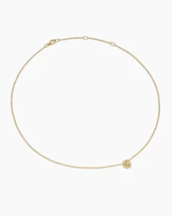Petite Infinity Pendant Necklace 18K Yellow Gold with Diamonds, 8mm