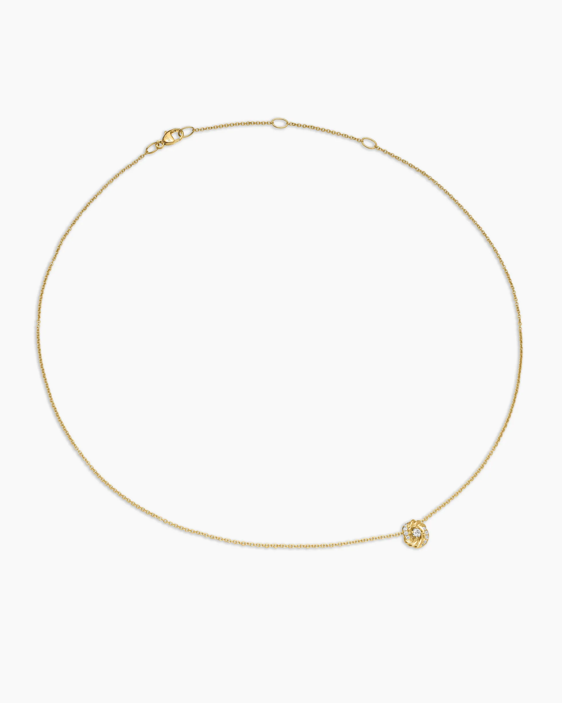 Petite Infinity Pendant Necklace 18K Yellow Gold with Diamonds, 8mm