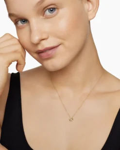 Petite Infinity Pendant Necklace 18K Yellow Gold with Diamonds, 8mm