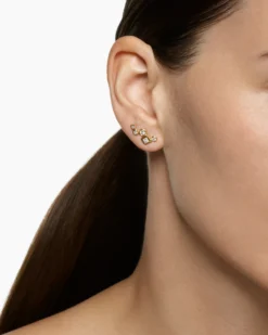 Petite Modern Renaissance® Climber Earrings 18K Yellow Gold with Diamonds, 15mm