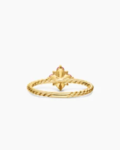 Petite Modern Renaissance® Color Ring 18K Yellow Gold with Rubies and Diamond, 8.7mm