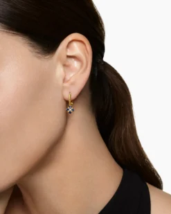 Petite Modern Renaissance® Color Drop Earrings 18K Yellow Gold with Sapphire and Diamonds, 18mm