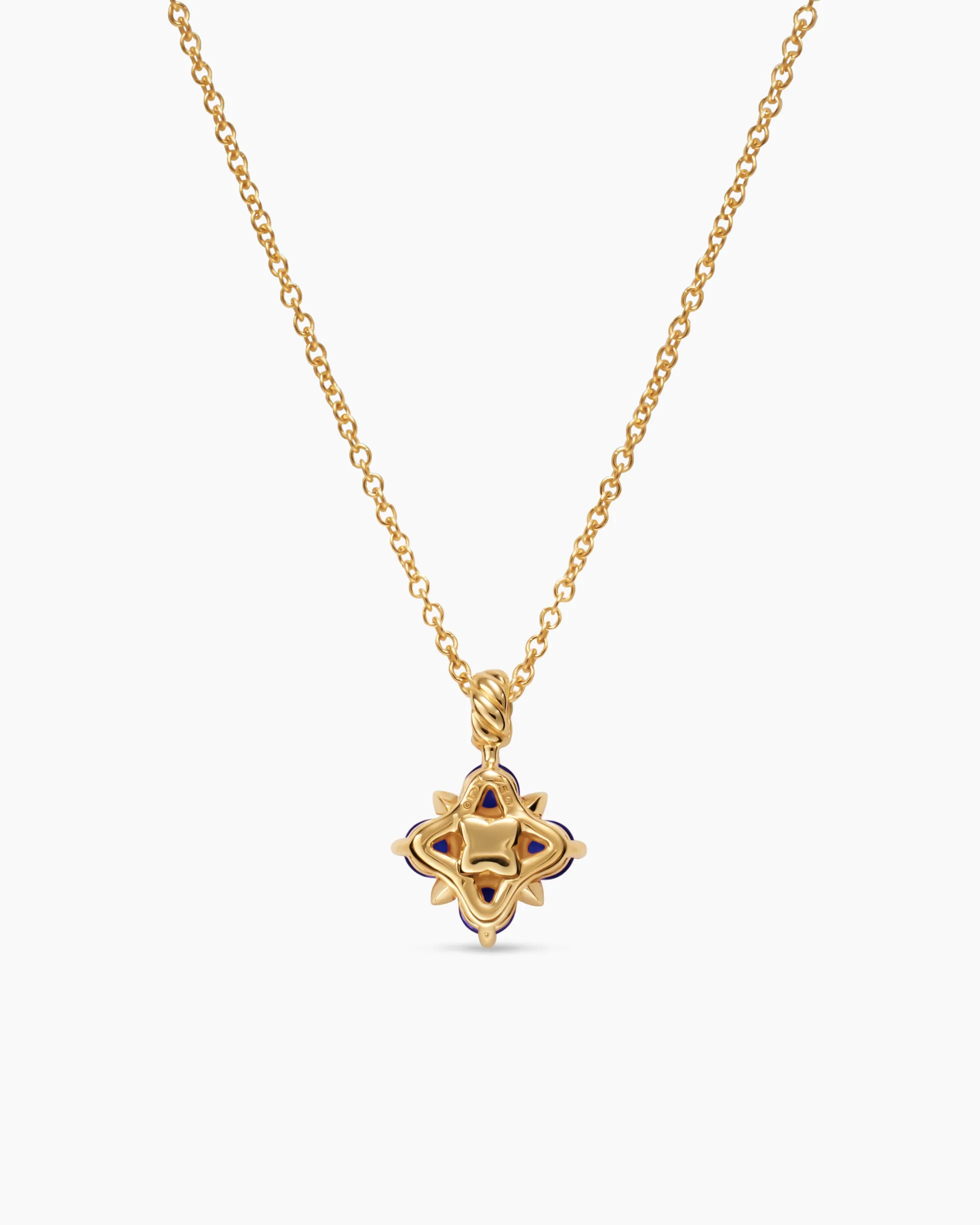 Petite Modern Renaissance® Pendant Necklace 18K Yellow Gold with Sapphires and Diamond, 9.2mm