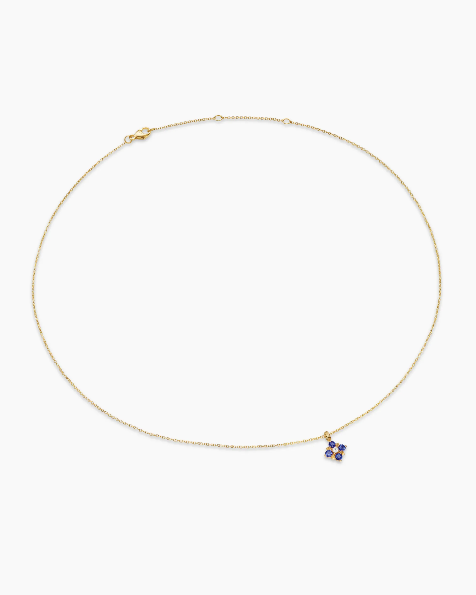Petite Modern Renaissance® Pendant Necklace 18K Yellow Gold with Sapphires and Diamond, 9.2mm