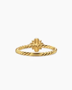 Petite Modern Renaissance® Pearl Ring 18K Yellow Gold with Pearls and Center Diamond, 7.9mm