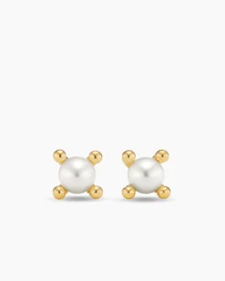 Petite Modern Renaissance® Pearl Stud Earrings 18K Yellow Gold with Pearls, 5.5mm