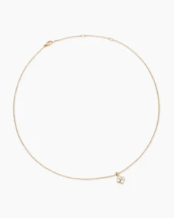 Petite Modern Renaissance® Pearl Pendant Necklace 18K Yellow Gold with Pearls and Center Diamond, 7.3mm