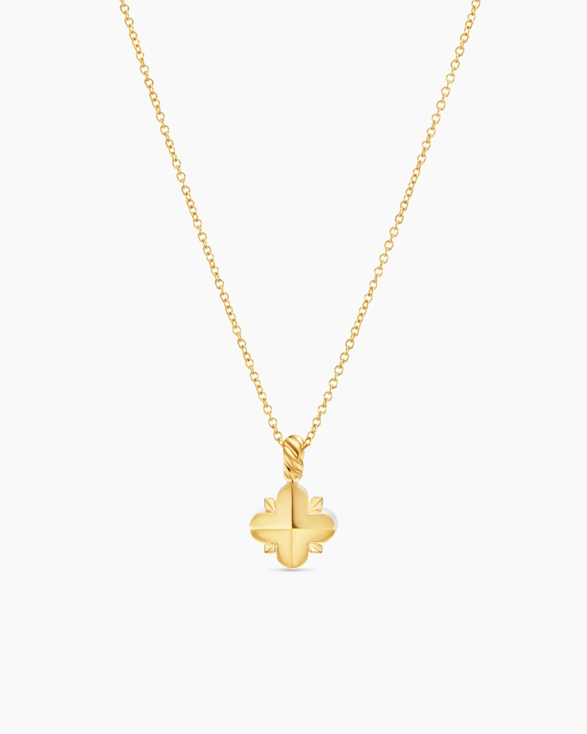 Petite Modern Renaissance® Pearl Pendant Necklace 18K Yellow Gold with Pearls and Center Diamond, 7.3mm