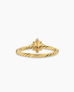 Petite Modern Renaissance® Pyramid Ring 18K Yellow Gold with Diamonds, 6.2mm
