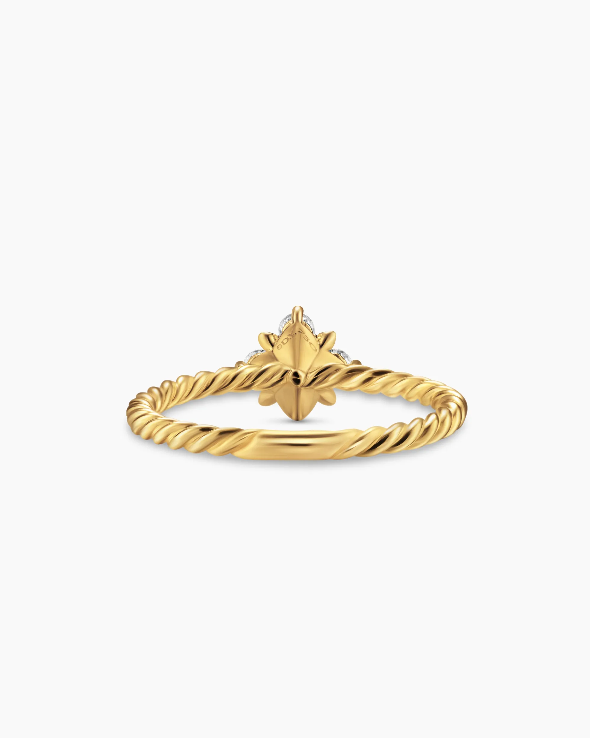 Petite Modern Renaissance® Pyramid Ring 18K Yellow Gold with Diamonds, 6.2mm