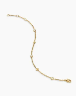 Petite Modern Renaissance® Station Bracelet 18K Yellow Gold with Diamonds, 4.6mm