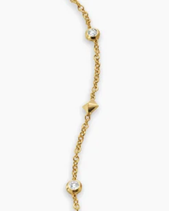 Petite Modern Renaissance® Station Bracelet 18K Yellow Gold with Diamonds, 4.6mm