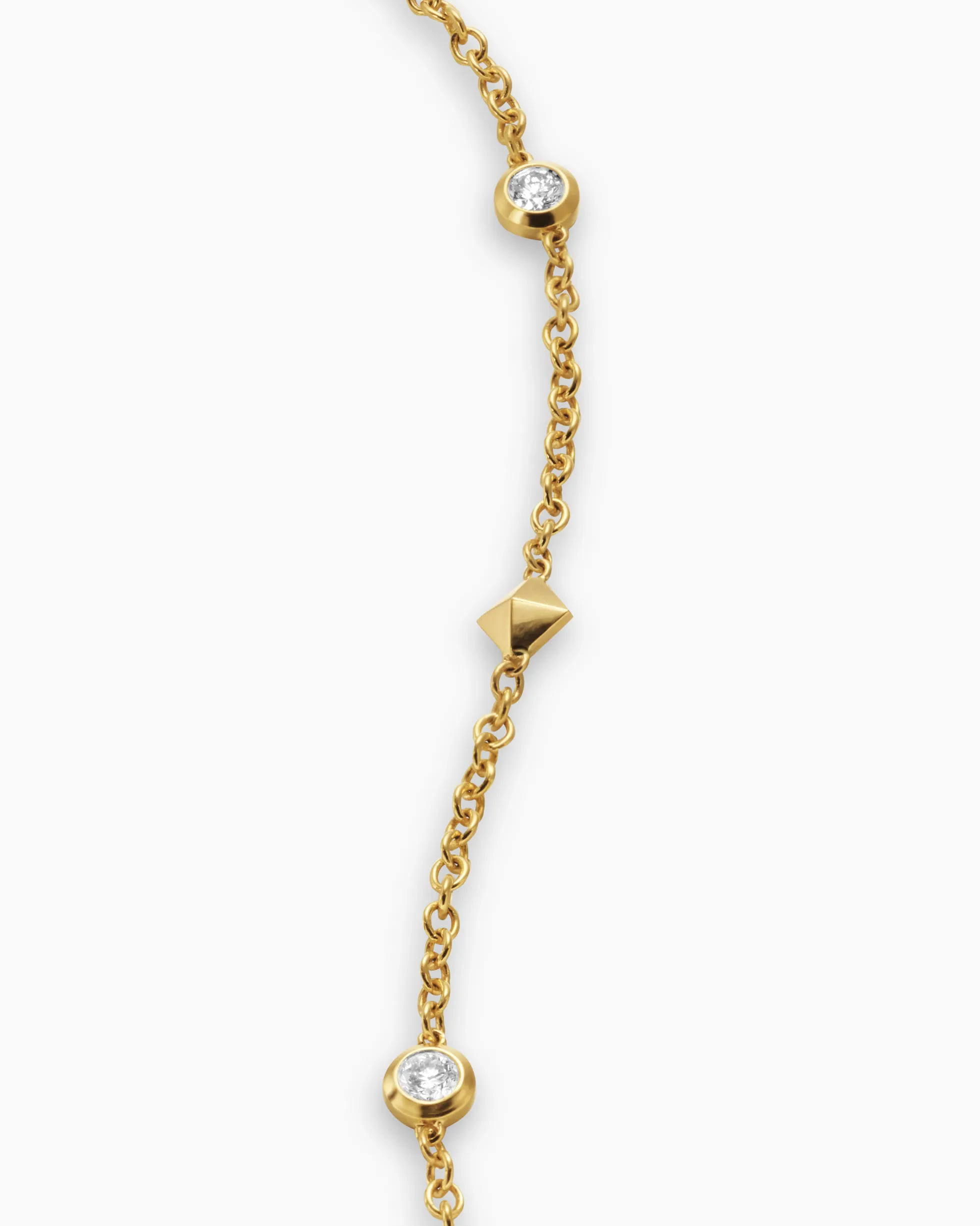 Petite Modern Renaissance® Station Bracelet 18K Yellow Gold with Diamonds, 4.6mm