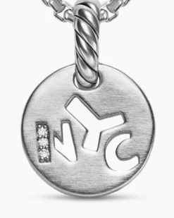 Petite NYC Elements Amulet Sterling Silver with Diamonds, 12.3mm