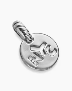 Petite NYC Elements Amulet Sterling Silver with Diamonds, 12.3mm