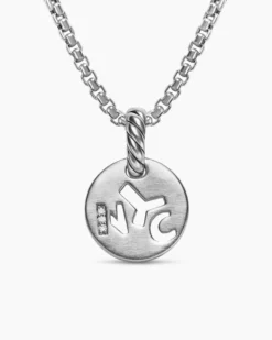 Petite NYC Elements Amulet Sterling Silver with Diamonds, 12.3mm