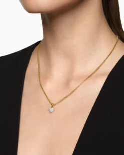 Petite Pavé Heart Amulet 18K Yellow Gold with Diamonds, 7.4mm