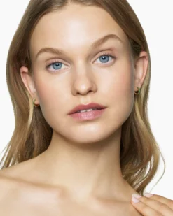 Petite Pavé Huggie Hoop Earrings 18K Yellow Gold with Emeralds, 12mm