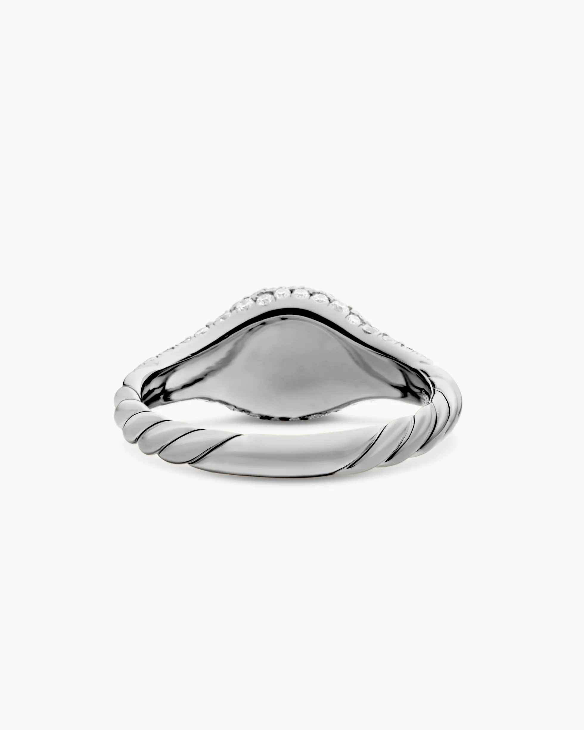 Petite Pavé Pinky Ring 18K White Gold with Diamonds, 7mm