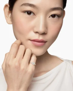 Petite Pavé Pinky Ring 18K Yellow Gold with Diamonds, 7mm