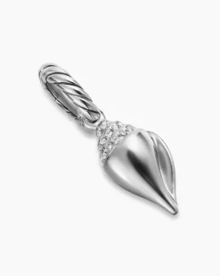 Petite Pavé Shell Amulet Sterling Silver with Diamonds, 15mm