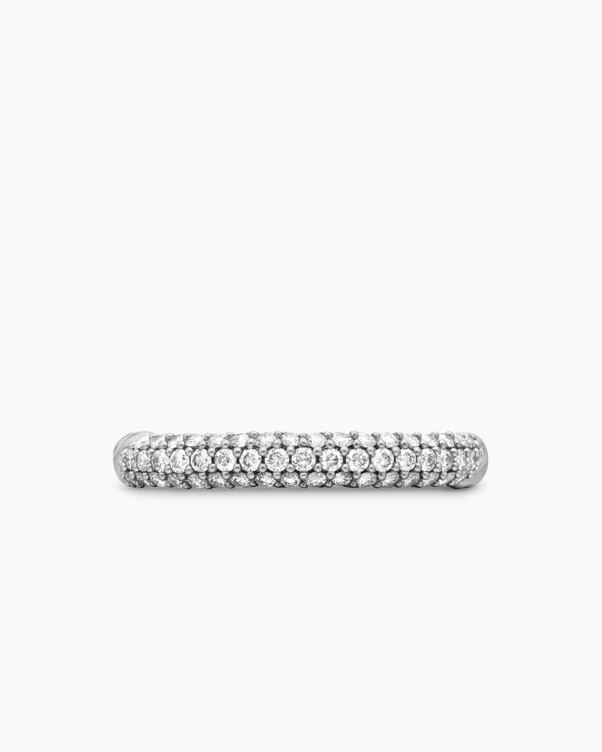 Petite Pavé Stack Ring Sterling Silver with Diamonds, 3mm