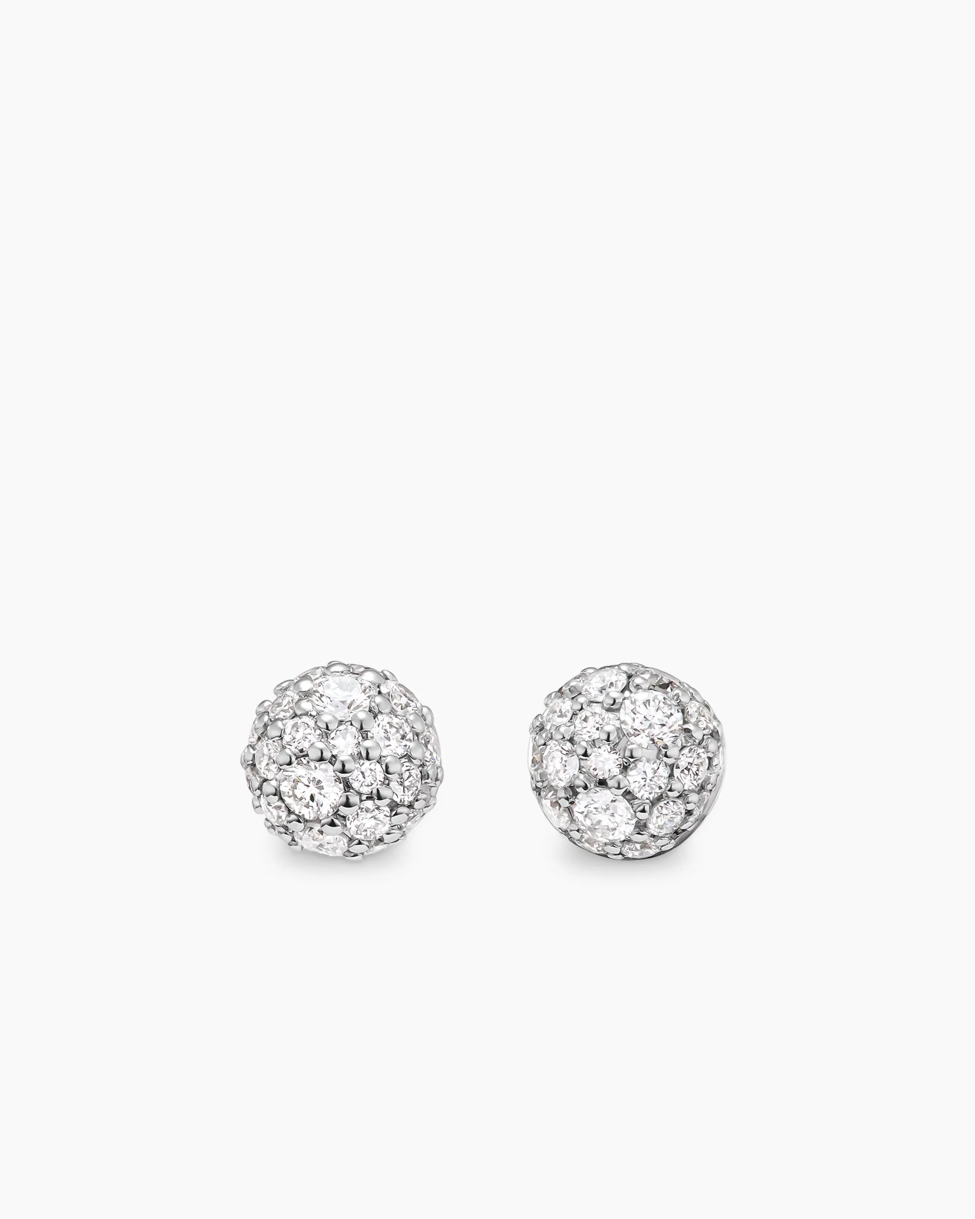Petite Pavé Stud Earrings 18K Yellow Gold with Diamonds, 4.5mm