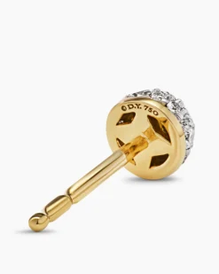Petite Pavé Stud Earrings 18K Yellow Gold with Diamonds, 4.5mm