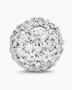 Petite Pavé Stud Earrings 18K Yellow Gold with Diamonds, 4.5mm