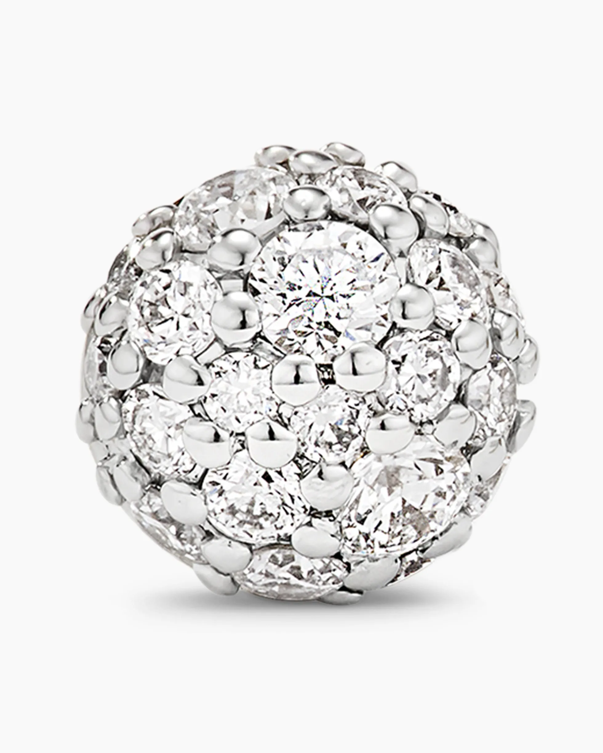 Petite Pavé Stud Earrings 18K Yellow Gold with Diamonds, 4.5mm