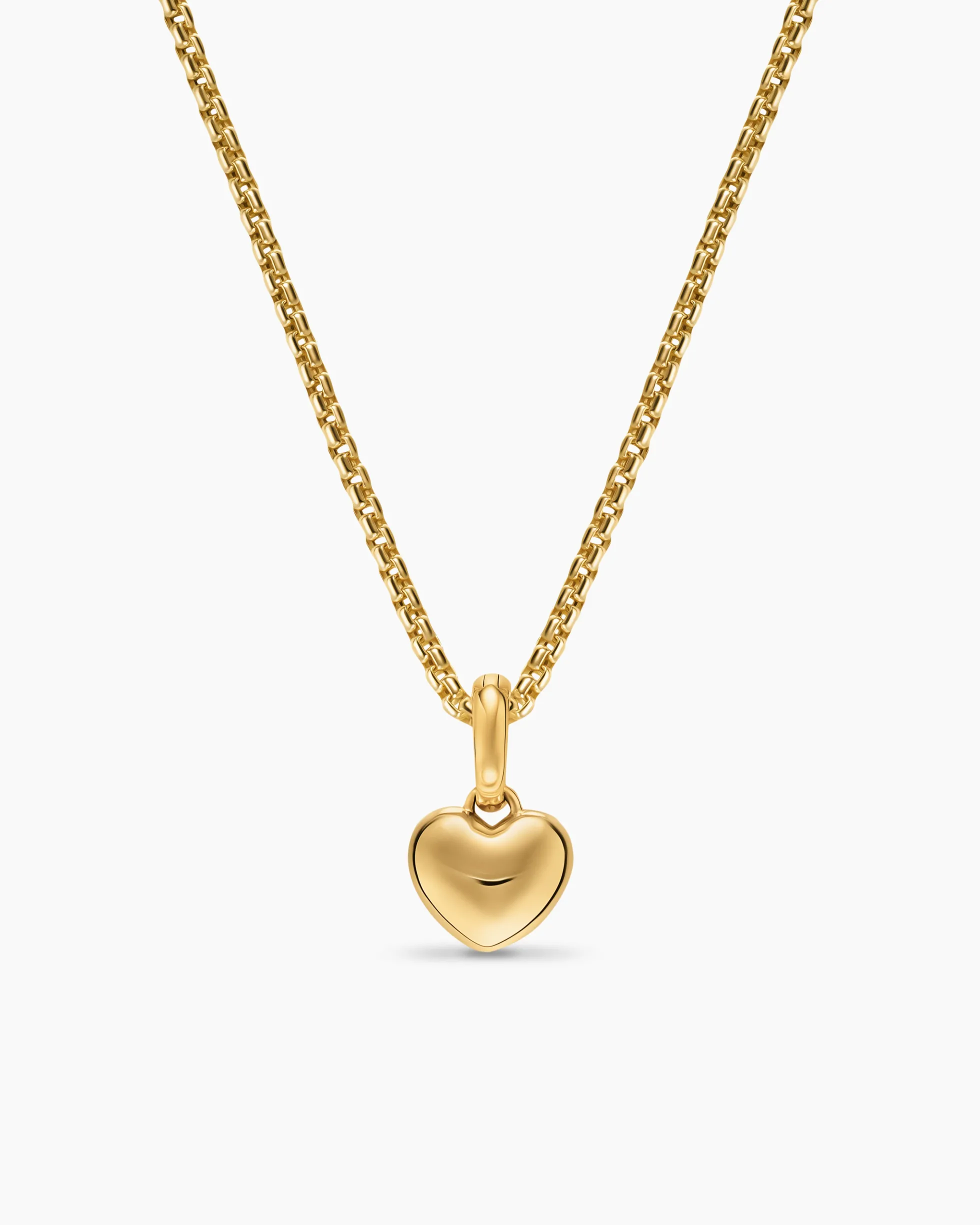 Petite Puffy Cable Heart Amulet 18K Yellow Gold, 7.4mm