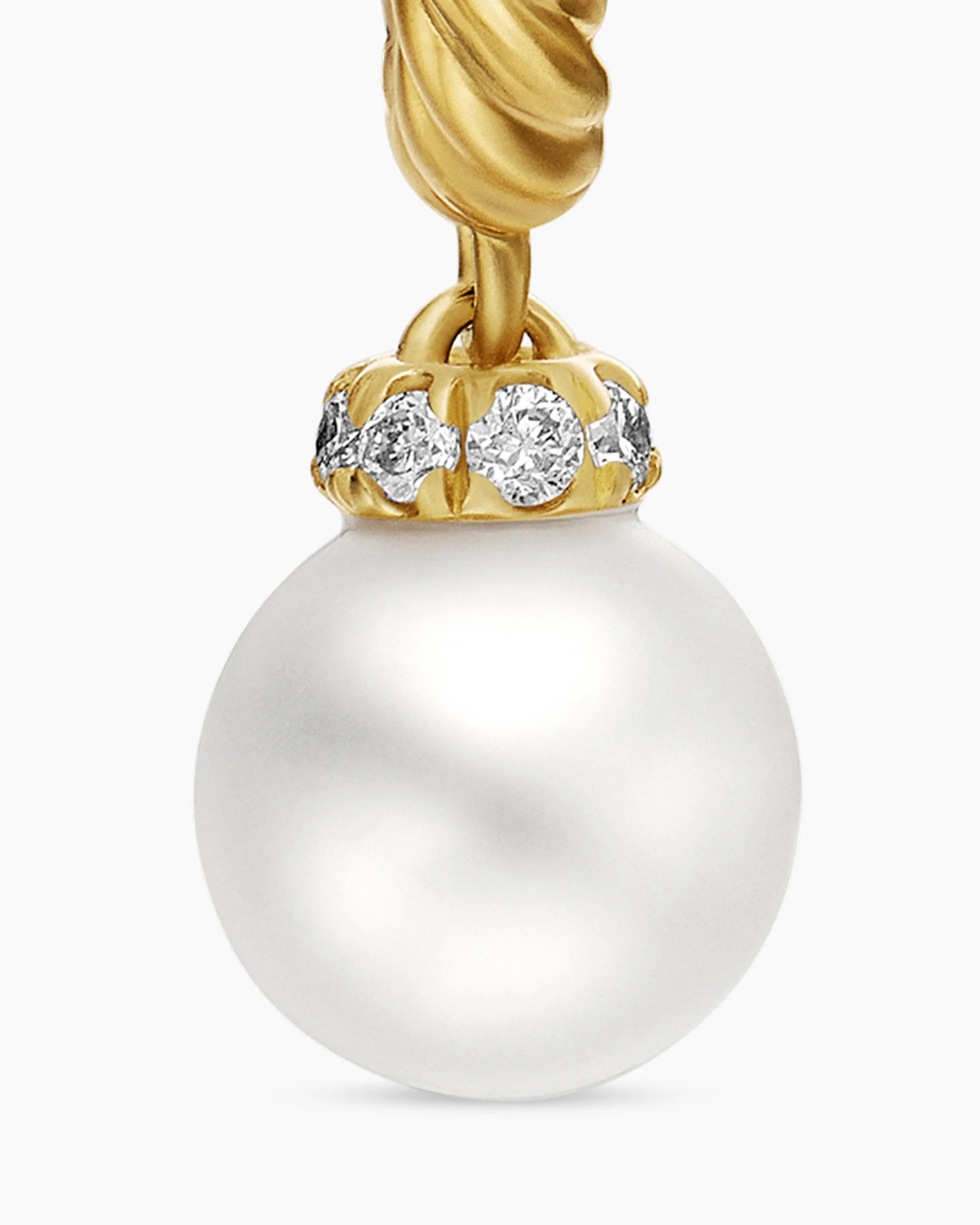 Petite Solari Drop Earrings 18K Yellow Gold with Pearls and Diamonds, 17.2mm
