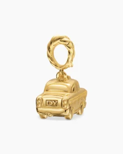 Petite Taxi Amulet 18K Yellow Gold with Diamonds, 7.5mm