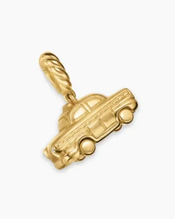 Petite Taxi Amulet 18K Yellow Gold with Diamonds, 7.5mm