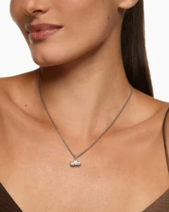 Petite Taxi Amulet Sterling Silver with Diamonds, 7.5mm