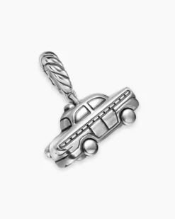 Petite Taxi Amulet Sterling Silver with Diamonds, 7.5mm