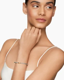 Petite X Center Station Bracelet Sterling Silver with 18K Yellow Gold, 5.2mm