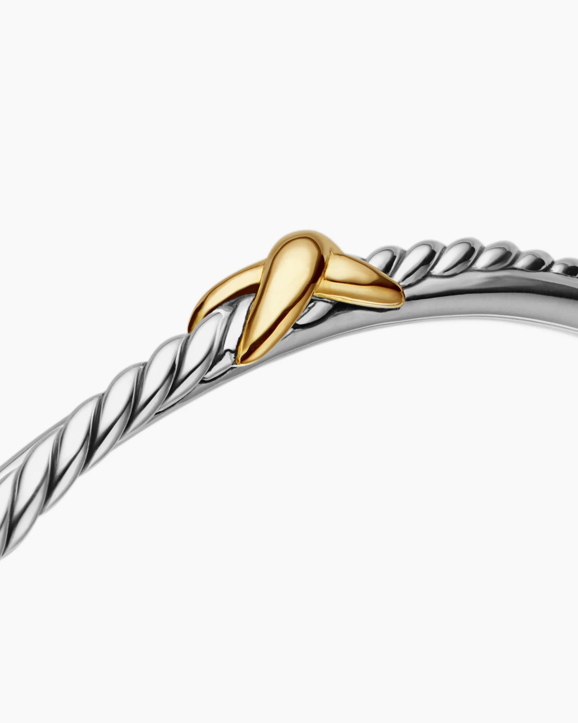 Petite X Center Station Bracelet Sterling Silver with 18K Yellow Gold, 5.2mm