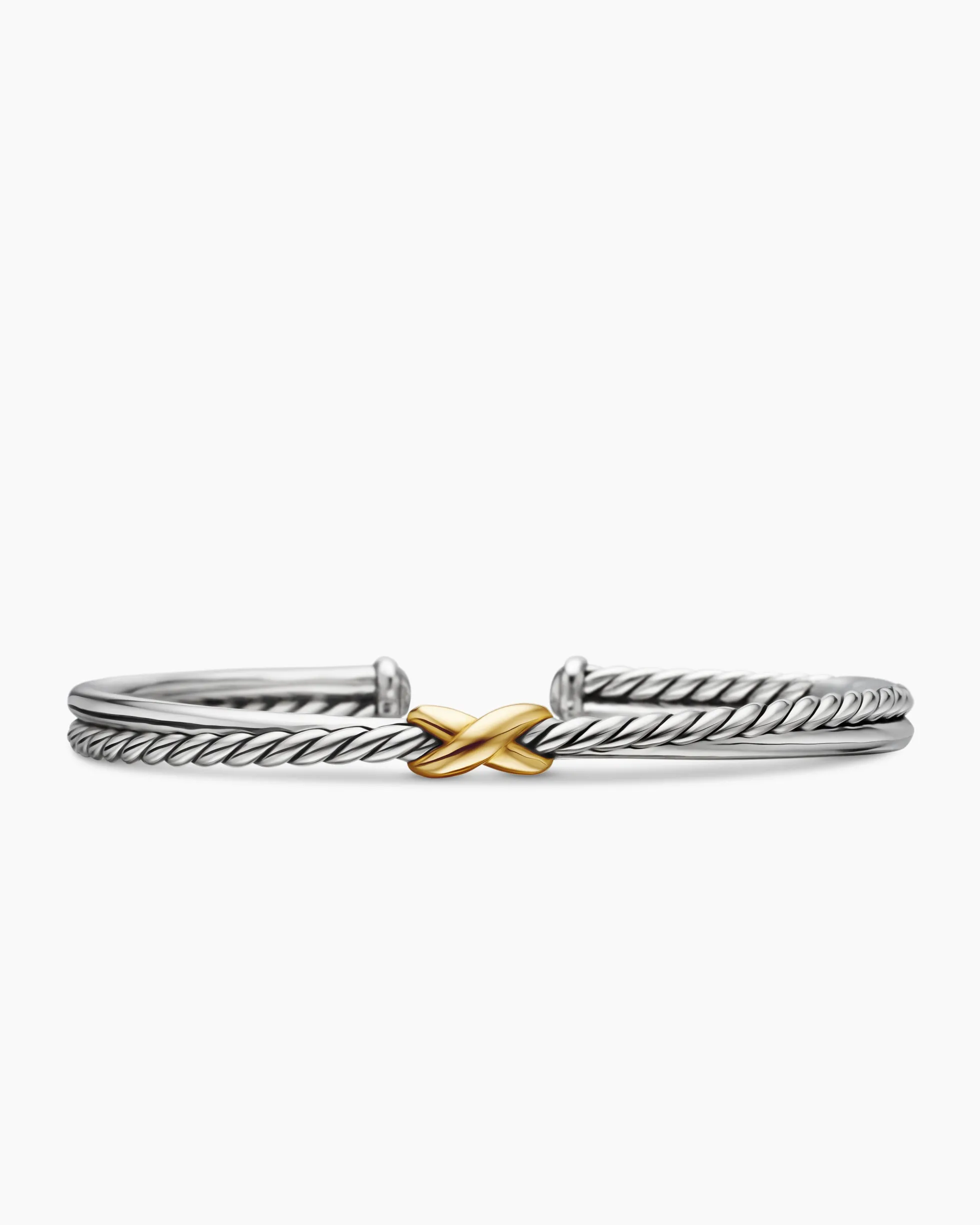 Petite X Center Station Bracelet Sterling Silver with 18K Yellow Gold, 5.2mm