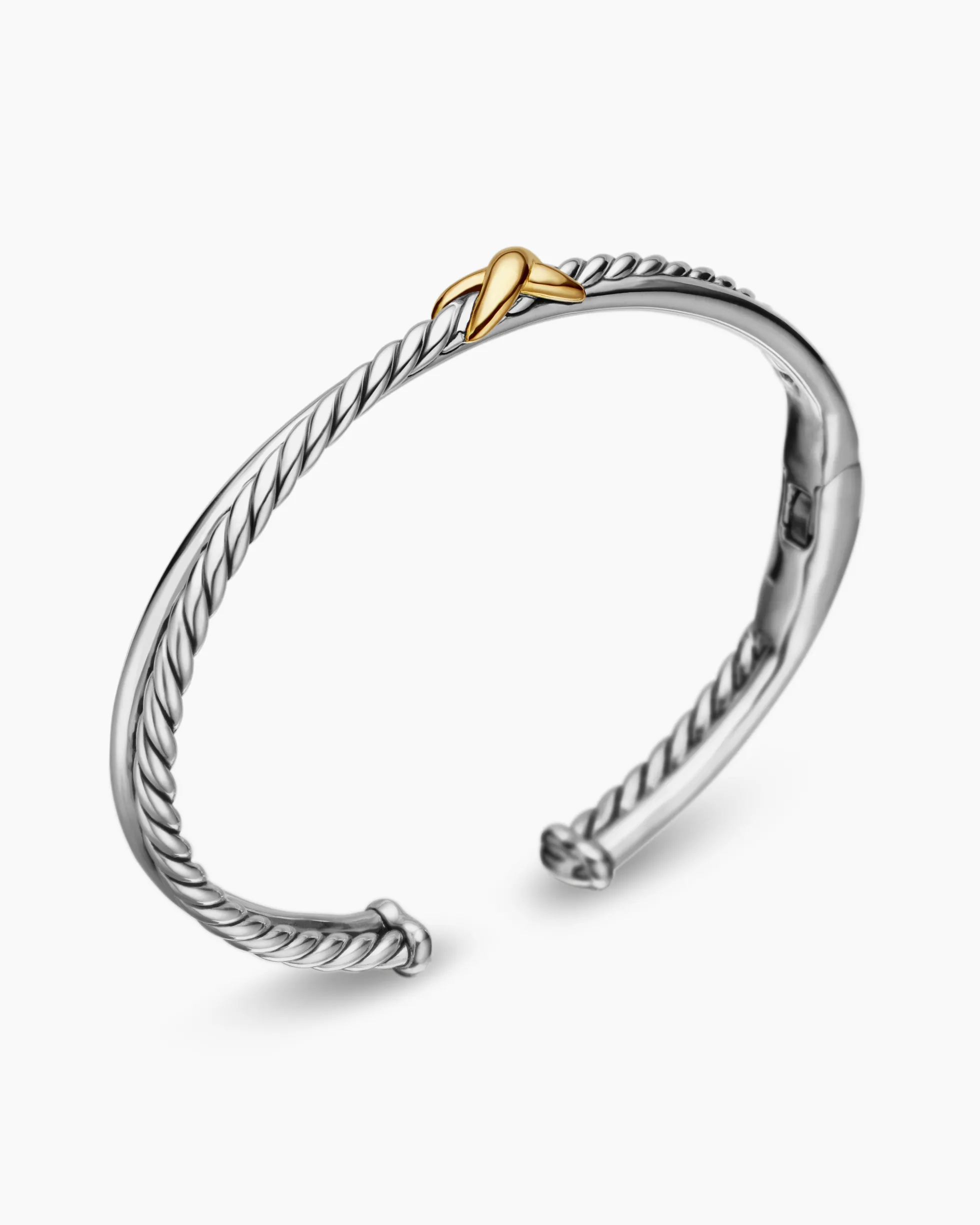 Petite X Center Station Bracelet Sterling Silver with 18K Yellow Gold, 5.2mm