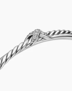 Petite X Center Station Bracelet Sterling Silver with Diamonds, 5.2mm
