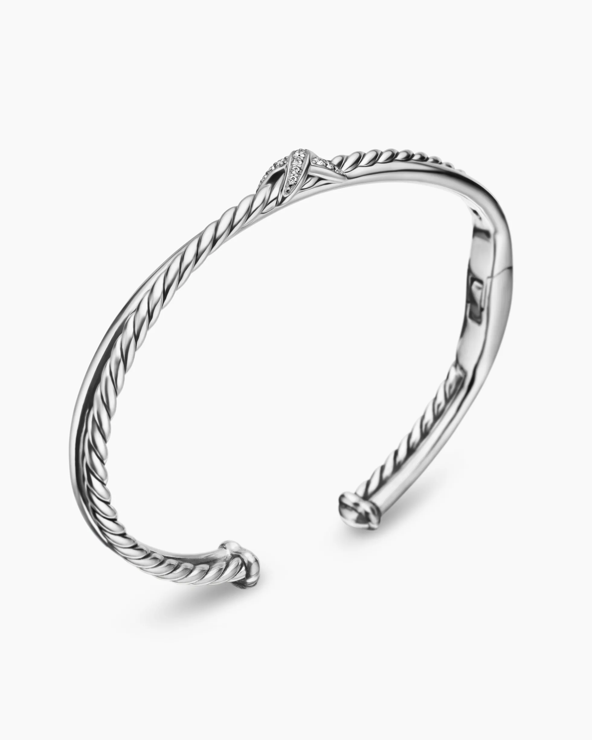 Petite X Center Station Bracelet Sterling Silver with Diamonds, 5.2mm